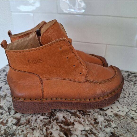 Full brown leather ankle boots size 38 EUR = 7.5-8 US - Picture 2 of 9